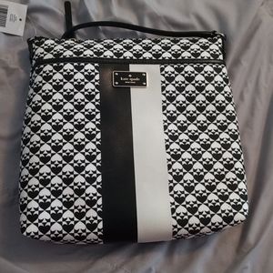 Kate Spade Black and White Spade print Crossbody